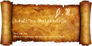 Juhász Malakiás névjegykártya